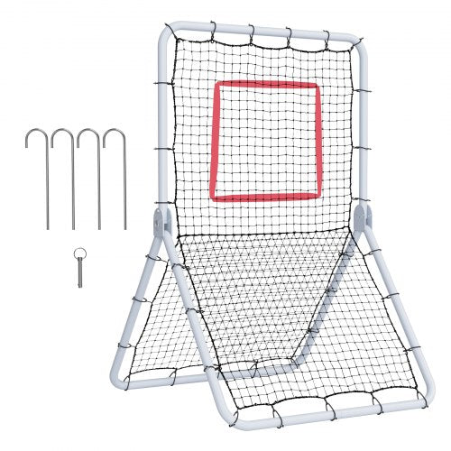 Baseboll- och softbollsreboundernät, 3,5 x 6 fot PitchBack basebollkastnät, softbolls pitchbacknät, fälttränare, studsnät för fält-/kastträning, 5 justerbara vinklar