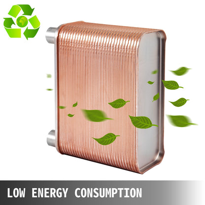 Heat Exchanger Brazed Plate Heat Exchanger 1/2” BSP FPT Ports 60 Plate heat exchanger 60 plate exchanger Stainless Steel 316L flat plate heat exchanger for Hydronic Heating