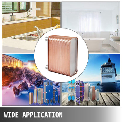 Heat Exchanger Brazed Plate Heat Exchanger 1/2” BSP FPT Ports 60 Plate heat exchanger 60 plate exchanger Stainless Steel 316L flat plate heat exchanger for Hydronic Heating