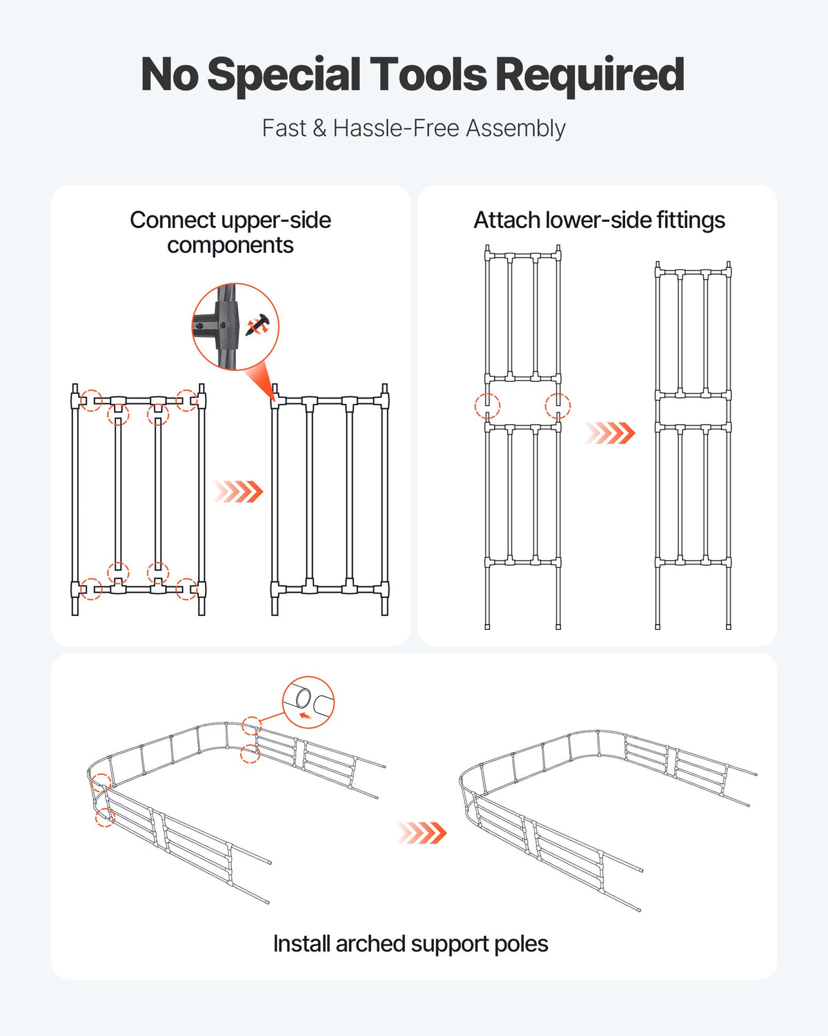 Garden Arbor, 2.4 (H) x 2.5 (W) x 0.4 (D) m Metal Archway, Sturdy Outdoor Trellis Arch with Stakes, Easy to Assemble, Pergola Arbor for Plant Climbing Yard Lawn Wedding Party Decoration