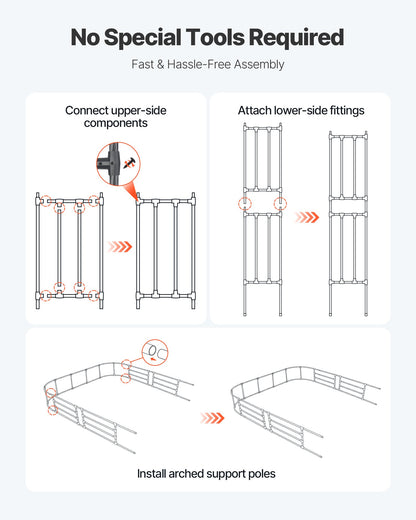 Garden Arbor, 2.4 (H) x 2.5 (W) x 0.4 (D) m Metal Archway, Sturdy Outdoor Trellis Arch with Stakes, Easy to Assemble, Pergola Arbor for Plant Climbing Yard Lawn Wedding Party Decoration