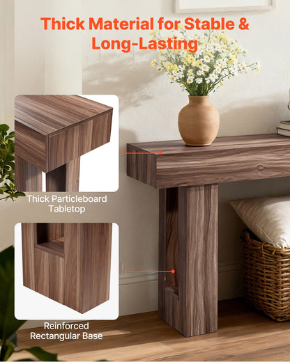 160 cm Console Table, Farmhouse Desk Behind the Couch, Wooden Rectangle Entrance Desk, Narrow Long Sofa Table Accent Stand for Hallway, Bedroom, Living Room, Foyer, Easy Assembly, Brown