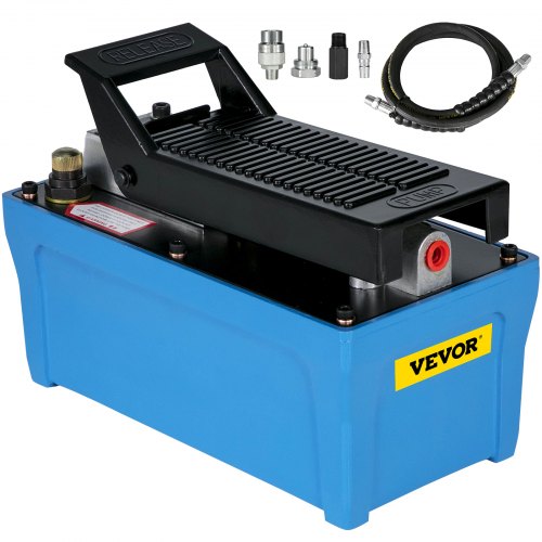 Lufthydraulisk pump, kraftpaket, 10 000 PSI, 1687,8 cm³, lock, kraftig lufthydraulisk fotpump i helmetall