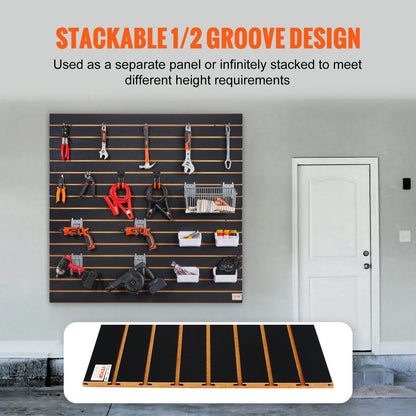 Ribbor, 1,2 m x 0,6 m svarta garageväggspaneler 61 cm H x 122 cm L (set med 2 paneler), robusta garageväggsorganiseringspaneler för butik, garagevägg och hobbyförvaring