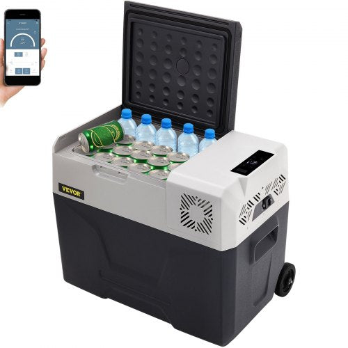 Car Refrigerator 30L Compressor Portable Small Refrigerator Car Refrigerator Freezer Vehicle Car Truck RV Boat Mini Electric Cooler for Driving Travel Fishing Outdoor and Home Use