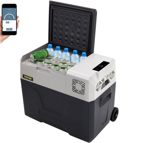 Car Refrigerator 40L Compressor Portable Small Refrigerator Car Refrigerator Freezer Vehicle Car Truck RV Boat Mini Electric Cooler for Driving Travel Fishing Outdoor and Home Use