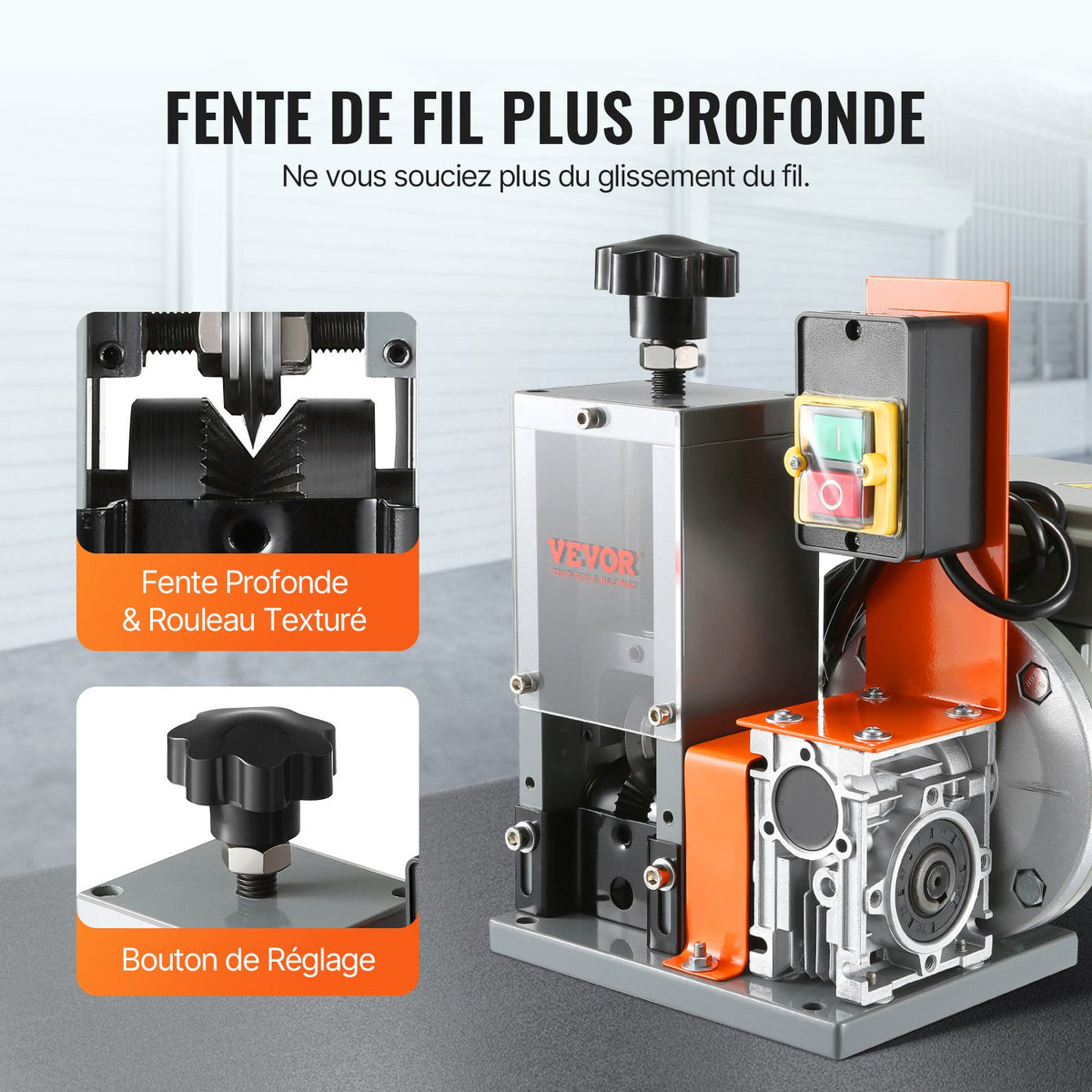 Automatic Wire Stripping Machine, 1.5mm-30mm Electric Motorized Cable Stripper, 180W, 18.3 m/min Wire Peeler with Visible Stripping Depth Reference, for Scrap Copper Recycling