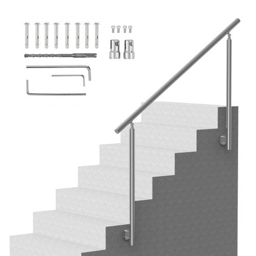 149,9 cm ledstänger för utomhustrappa, veranda, sidomontering