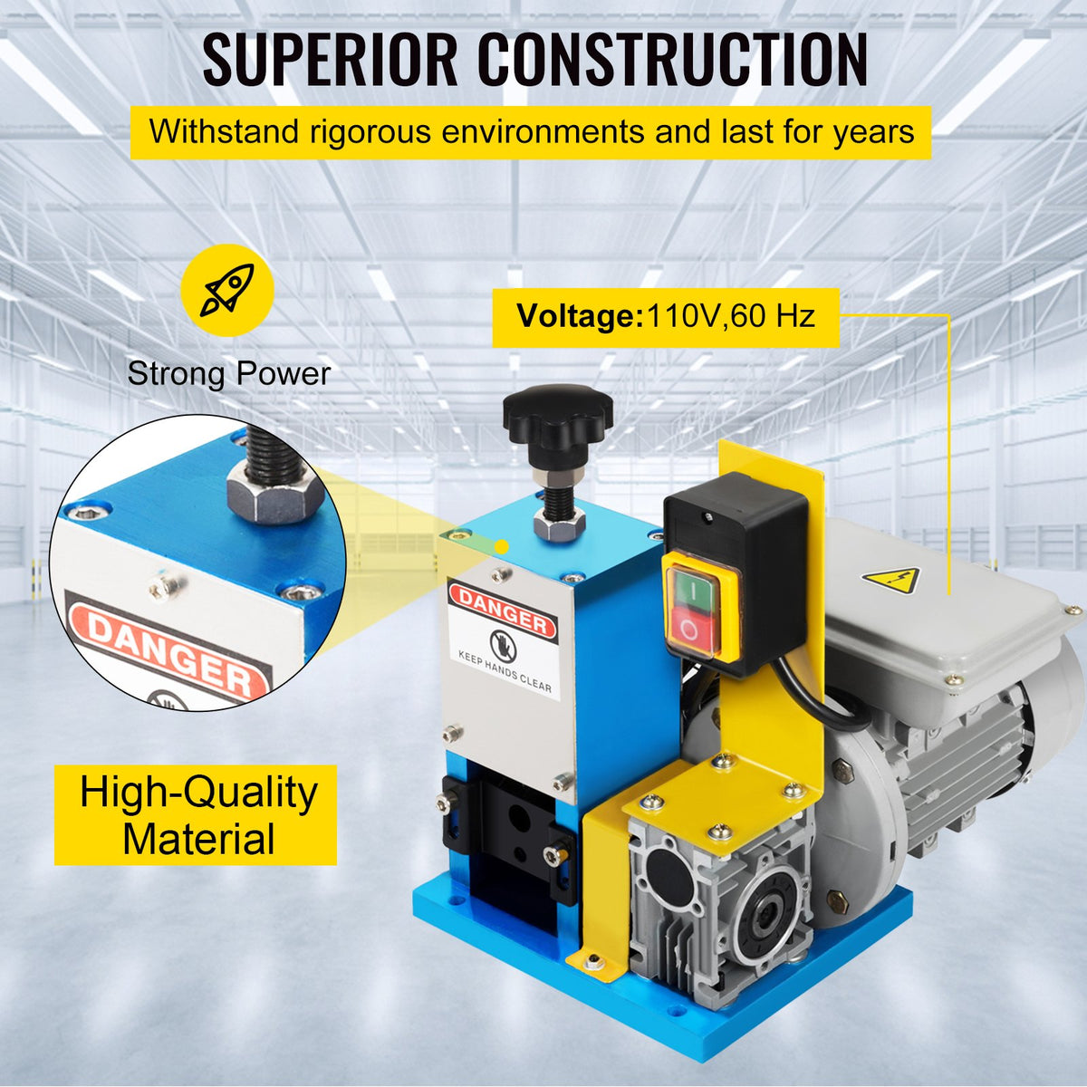 Electric Wire Stripping Machine Φ1.5mm~Φ25mm Portable Automatic Wire Stripper Cable 180W Wire Stripping Machine Tool for Scrap Copper Recycling