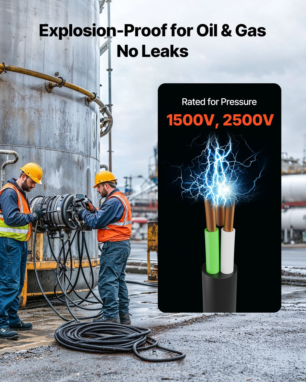 7,62 m (25 FT) 6AWG (16 mm²) premium elektrisk strömkabel förlängningssladd koppartråd
