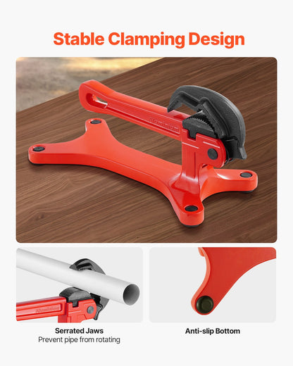 Portable Pipe Vise, Lightweight Aluminum Pipe Vise with 1/8" to 1-1/2" Clamping Capacity, Ideal for Onsite Plumbing Installation, Repair, and Maintenance