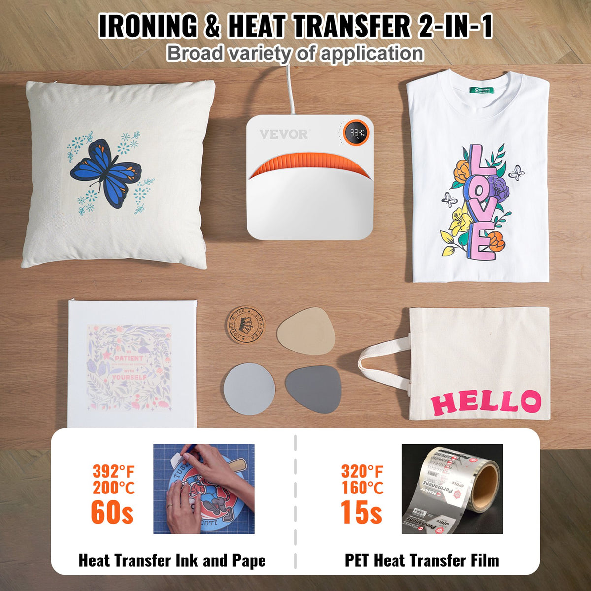 Heat Press 9 x 9 in Portable Easy Press Sublimation Transfer DIY T-shirt