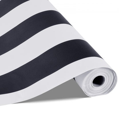 Peel and Stick Wallpaper, 45cm x 15m Contact Paper Black White Modern Geometric Waterpoof Self Adhesive, Easy to Clean Wall Decorative Vinyl Roll for Bedroom Kitchen Office Bathroom