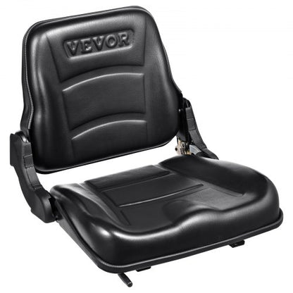 Universal Forklift Seat, Fold Down Tractor Seat with Adjustable Angle Back and Micro Switch, 6.3-13.4 inch Extended Slot Comfortable Forklift Seat for Tractor Loader Excavator