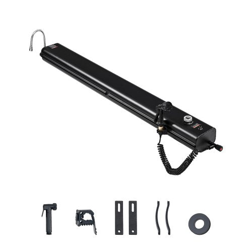 Takräckesvattentank, 23 liter, multidispenserande utomhustank med 2 stänkskydd och T-spår, högkapacitets aluminiumtank med tryckport, passar för bagageutrymmen, störtbågar och tvärbågar