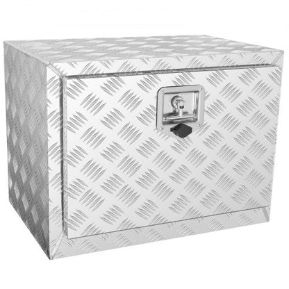 Underrede för lastbil, 61 x 35,6 x 40,6 cm förvaringslåda för pickuper, kraftig verktygslåda i diamantplåt i aluminium med lås och nycklar, vattentät förvaringslåda för släpvagn med T-handtag för lastbil, skåpbil, släpvagn