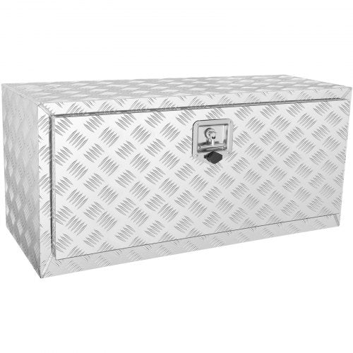 Underrede för lastbil, 914 x 430 x 460 mm förvaringslåda för pickuper, kraftig verktygslåda i diamantplåt i aluminium med lås och nycklar, vattentät förvaringslåda för släpvagn med T-handtag för lastbil, skåpbil, släpvagn