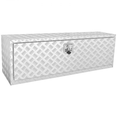 Underrede för lastbil, 1219 x 430 x 460 mm förvaringslåda för pickuper, kraftig verktygslåda i diamantplåt i aluminium med lås och nycklar, vattentät förvaringslåda för släpvagn med T-handtag för lastbil, skåpbil, släpvagn