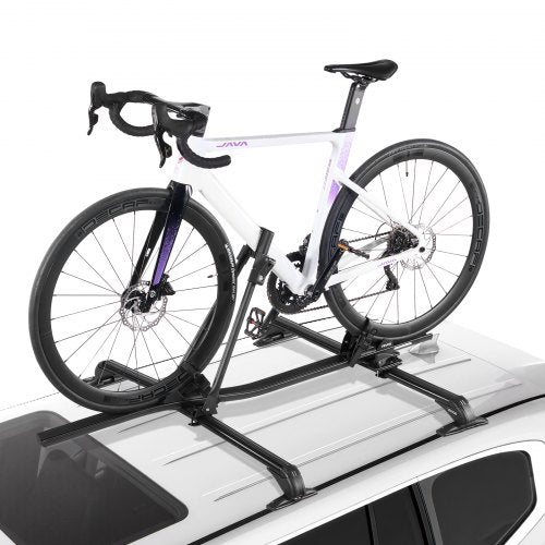 Takcykelhållare, 15 kg kapacitet, upprätt takmonterat cykelhållare med säkert låssystem för de flesta standardtvärstänger, upprätt takcykelhållare i aluminium, 1 cykelhållare för bil SUV, svart