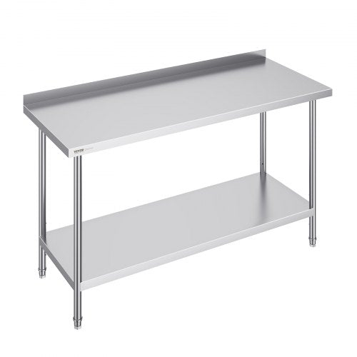24 x 60 x 36 tums arbetsbord i rostfritt stål, kommersiellt arbetsbord för matlagning, kraftigt arbetsbord för matlagning, arbetsbord i metall med justerbar höjd för restaurang, hem och hotell