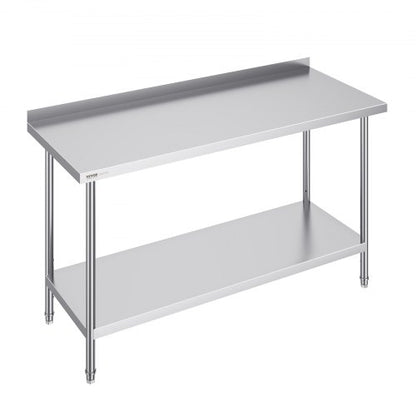 24 x 60 x 36 tums arbetsbord i rostfritt stål, kommersiellt arbetsbord för matlagning, kraftigt arbetsbord för matlagning, arbetsbord i metall med justerbar höjd för restaurang, hem och hotell