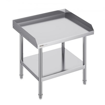 Arbetsbord i rostfritt stål, 24 x 28 x 26 tums kommersiellt arbetsbord för matlagning, 3-sidigt bakstänkskydd kraftigt arbetsbord för matlagning, arbetsbord i metall med justerbar höjd för restaurang, hem, hotell