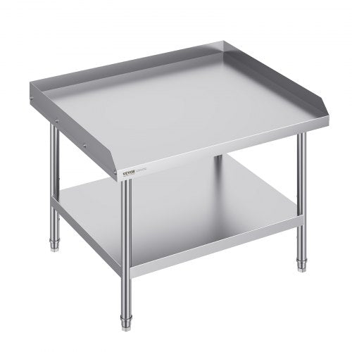 Arbetsbord i rostfritt stål, 30 x 36 x 26 tums kommersiellt arbetsbord för matlagning, 3-sidigt bakstänkskydd kraftigt arbetsbord för matlagning, arbetsbord i metall med justerbar höjd för restaurang, hem, hotell