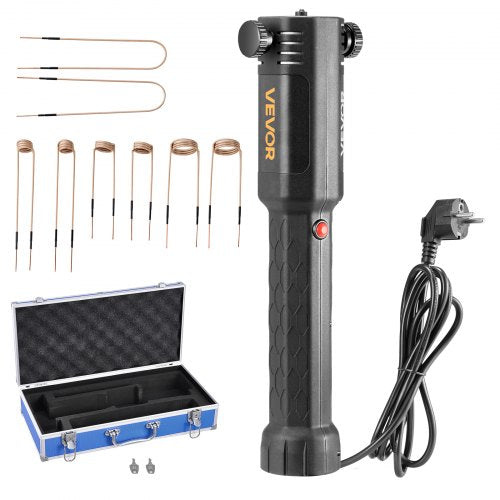 Borttagning av induktionsvärmarebult, 1100W 230V magnetisk induktionsvärmare, handhållen mutterbrytare, minivärmemaskin för borttagning av rostiga skruvar, reparationsverktyg för bilgarage med 8 spolar och låda