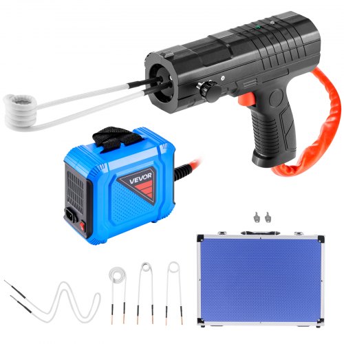 Borttagning av induktionsvärmarebult, 1800W 230V magnetisk induktionsvärmare, handhållen mutterbrytare, minivärmemaskin för borttagning av rostiga skruvar, reparationsverktyg för bilgarage med 4 spolar och låda