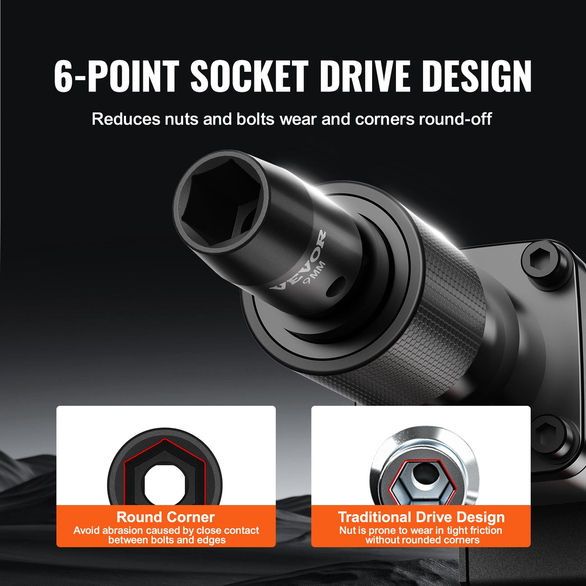 3/8" slaghylsnyckelsats, 14-delars grundhylsnyckelsats metrisk 7-20 mm, 6-kantig Cr-Mo-legerat stål för bilreparationer, lättlästa storleksmarkeringar, robust konstruktion, inkluderar förvaringsväska