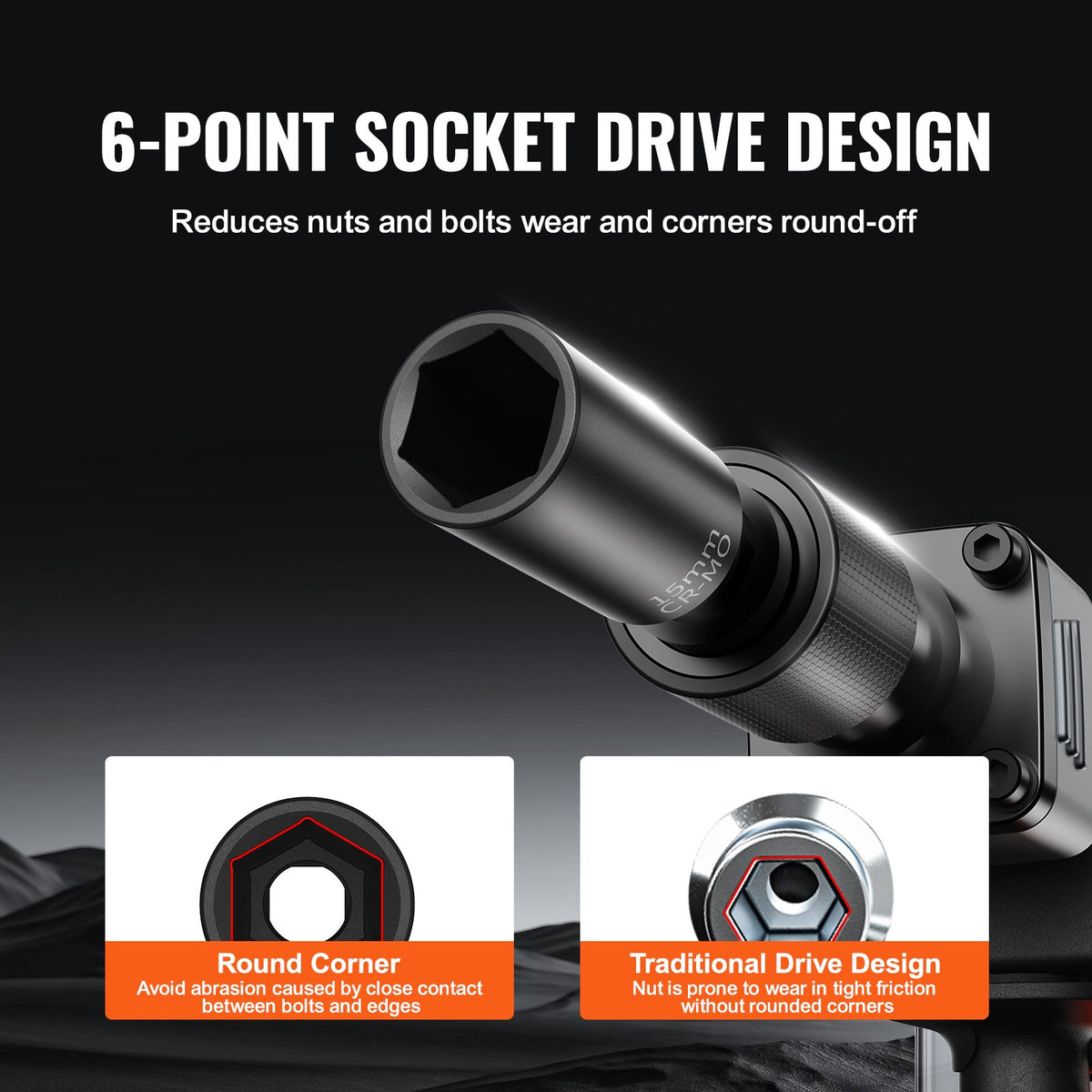 1/4" slaghylsnyckelsats, 14-delars djup hylsnyckelsats metrisk 4-15 mm, 6-kantig Cr-Mo-legerat stål för bilreparationer, lättlästa storleksmarkeringar, robust konstruktion, hylsnyckelorganisatör