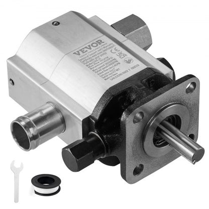 Hydraulisk vedklyvspump, 60,6 l/min, 2-stegs 27,6 MPa vedklyvspump, 2,54 cm inlopp 1,27 cm NPT-utlopp 3600 varv/min Hydraulisk kugghjulspump i aluminium, för liten motormontering av vedklyvar snöplog