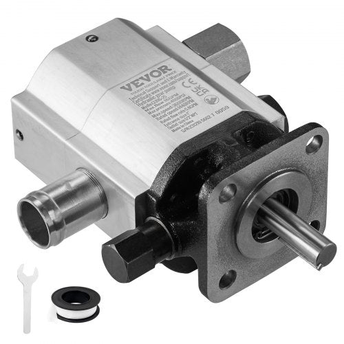 Hydraulisk vedklyvspump, 60,6 l/min, 2-stegs 27,6 MPa vedklyvspump, 2,54 cm inlopp 1,27 cm NPT-utlopp 3600 varv/min Hydraulisk kugghjulspump i aluminium, för liten motormontering av vedklyvar snöplog