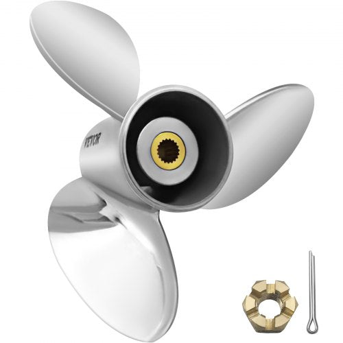 Utombordspropeller, ersätter OEM 3860709, 3-bladig 14,5" x 21" stålpropeller för båt, kompatibel med Volvo Penta SX-drev alla modeller, med 19-tandade splines, höger
