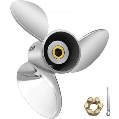 Utombordspropeller, ersätter OEM 3860709, 3-bladig 14,5" x 21" stålpropeller för båt, kompatibel med Volvo Penta SX-drev alla modeller, med 19-tandade splines, höger