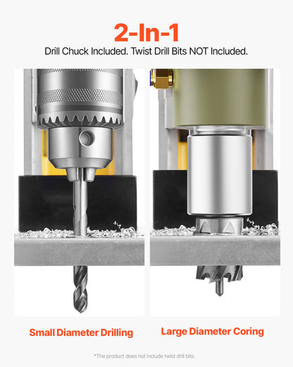 Magnetborrmaskin, 1400W motor, 1,6 tum borrdiameter, 2810 lbf bärbar elektrisk magnetborrpress, med 11 kärnborrar, 800 varv/min hastighet, borrmaskin för metallytor, heminredningsindustrin