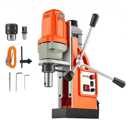 Magnetisk borrpress, 1200 W, 38 mm borrdiameter, 10000N kraftmagnetborrpress, 900 varv/min, med Weldon-skaft, effektiv kylning, för metallytor, industri och heminredning