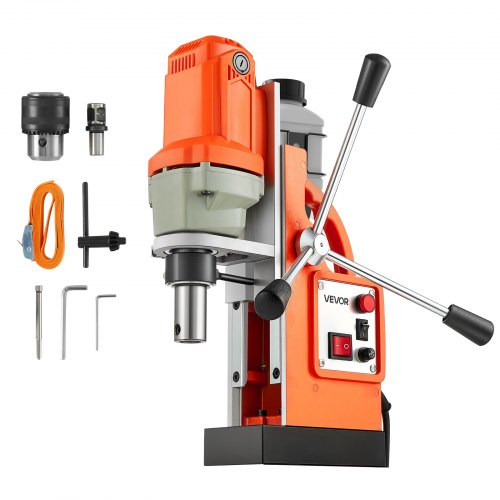 Magnetisk borrpress, 1200 W, 38 mm borrdiameter, 10000N kraftmagnetborrpress, 900 varv/min, med Weldon-skaft, effektiv kylning, för metallytor, industri och heminredning