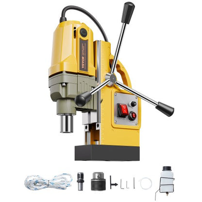 Magnetborrmaskin, 1400W motor, 1,6 tum borrdiameter, 2810 lbf bärbar elektrisk magnetborrpress, 800 varv/min tomgångshastighet, borrmaskin för metallytor, industri och heminredning