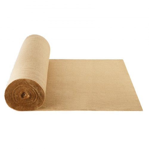 Rulle av säckväv, 102 cm x 91 m och 132 x 132 cm högdensitets breda naturliga säckvävrullar, rulle av jutetyg ​​för träd, för dekoration, hantverk, bröllop, trädgårdsskötsel, vintertäckning för växter och träd