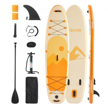 Uppblåsbar ståuppspaddelbräda, 3,23 m x 84 cm x 15 cm bred ultralätt SUP-paddelbräda, alla tillbehör ingår, pump, paddel, fena, ryggsäck, fotledsrem, rem, halkfritt däck för ungdomar, vuxna