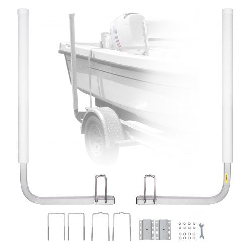 Boat Trailer Guide, 1016mm Adjustable Design Trailer Guide Poles, 2PCS High-Hardness Steel Trailer Guide-Ons, Trailer Guides with PVC Pipe Posts, for Ski Boat, Fishing Boat or Sailboat Trailer