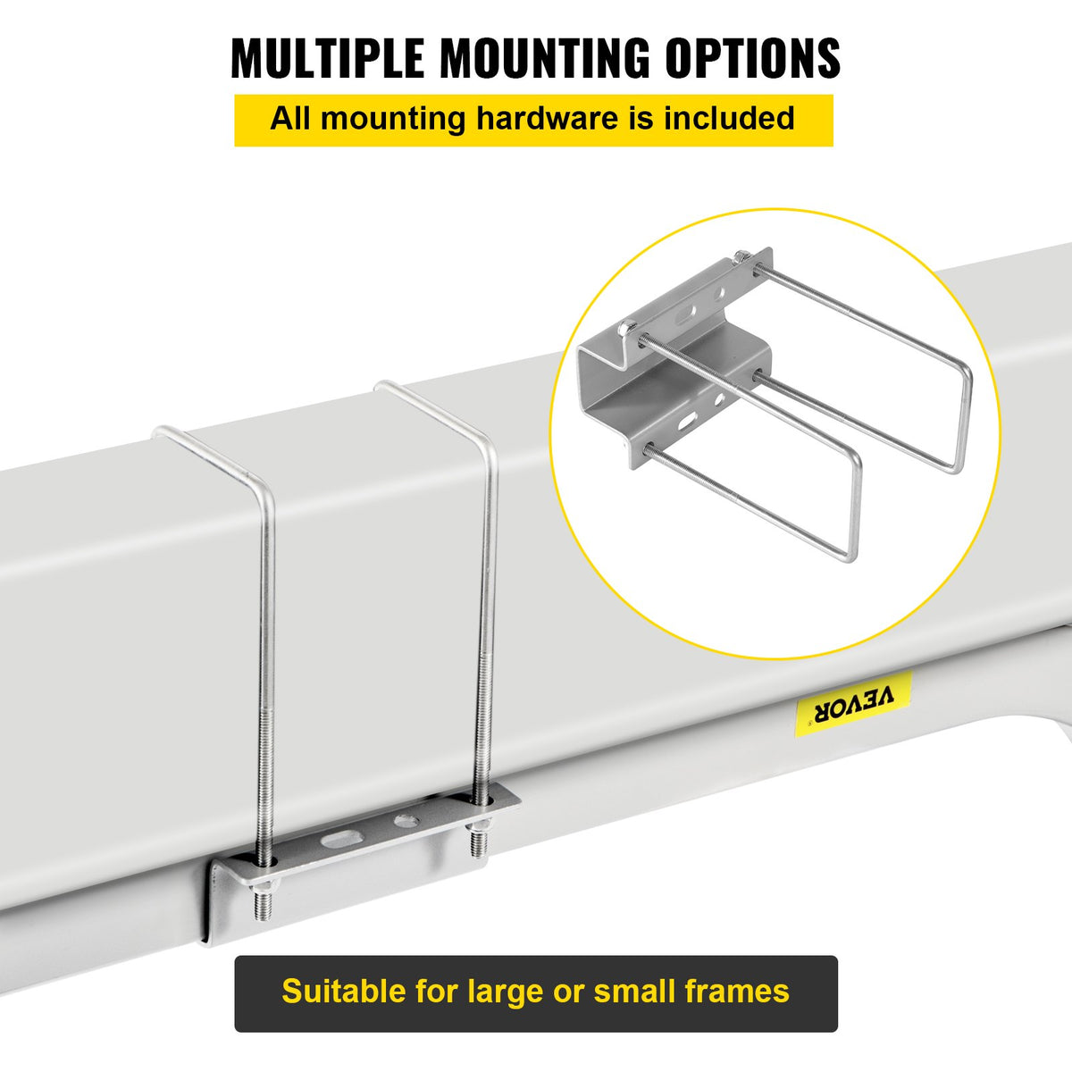 Boat Trailer Guide-ons, 46\", One Pair Aluminum Trailer Guide ons, Rust-Resistant Trailer Guides with Adjustable Width, Mounting Parts Included, for Ski Boat, Fishing Boat or Sailboat Trailer