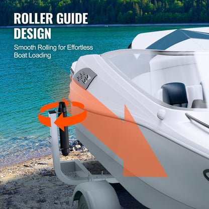 Boat Trailer Guide, 52.1 cm Adjustable Design Trailer Guide Poles, 2PCS Rustproof Galvanized Steel Trailer Guide ons, Heavy Duty Roller Guide Design, for Ski Boat, Fishing Boat or Sailboat Trailer