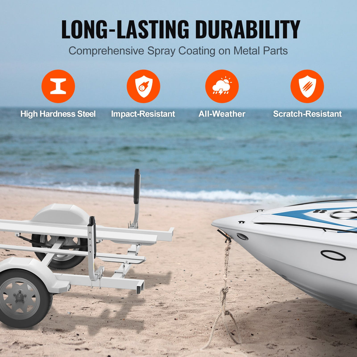 Boat Trailer Guide, 52.1 cm Adjustable Design Trailer Guide Poles, 2PCS Rustproof Galvanized Steel Trailer Guide ons, Heavy Duty Roller Guide Design, for Ski Boat, Fishing Boat or Sailboat Trailer