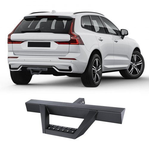 Dragkrok för 5 cm fäste, stark stålkonstruktion med 136 kg lastkapacitet, bakre stötfångarskydd med låsstift och stabilisator, universell passform för lastbil, SUV, pickup, släpvagn