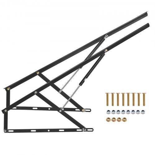 Sänglyft, 59x71 tum kompatibel sängstorlek 154 lbs lastbärande, gör-det-själv väggsäng mekanisk hårdvarusats vertikal deluxe, pneumatisk spak kraftig sängstöd, hopfällbar väggsäng för gästrum