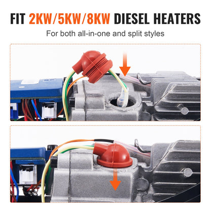 Glödstiftssats för dieselvärmare, reparationssats för keramiskt glödstift, luftdieselparkeringsvärmare med demonteringsverktyg, renoveringssats för dieselvärmare för 2KW/5KW/8KW dieselvärmare