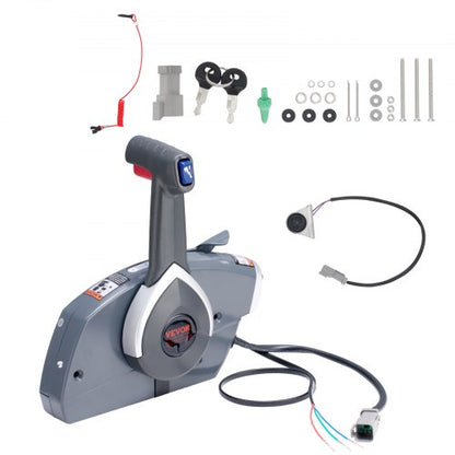 Gasreglage för båt, 5006180 sidomonterad fjärrkontrollbox för utombordare för Evinrude Johnson, marin gasreglagebox med Power Trim-brytare och rep