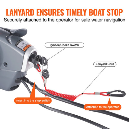 Gasreglage för båt, 5006180 sidomonterad fjärrkontrollbox för utombordare för Evinrude Johnson, marin gasreglagebox med Power Trim-brytare och rep